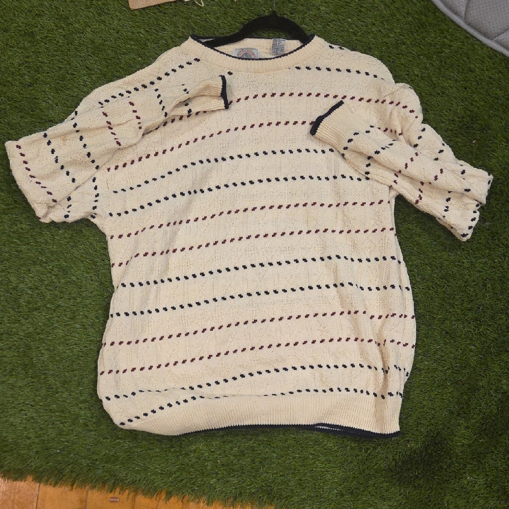 Striped Cream Oversized Sweater
